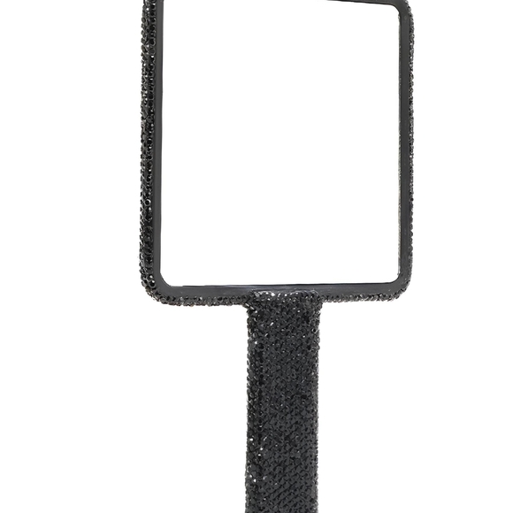 Nicole Lee Rhinestone Encrusted Handheld Round Face Mirror Beauty Vanity Travel - Picture 5 of 14